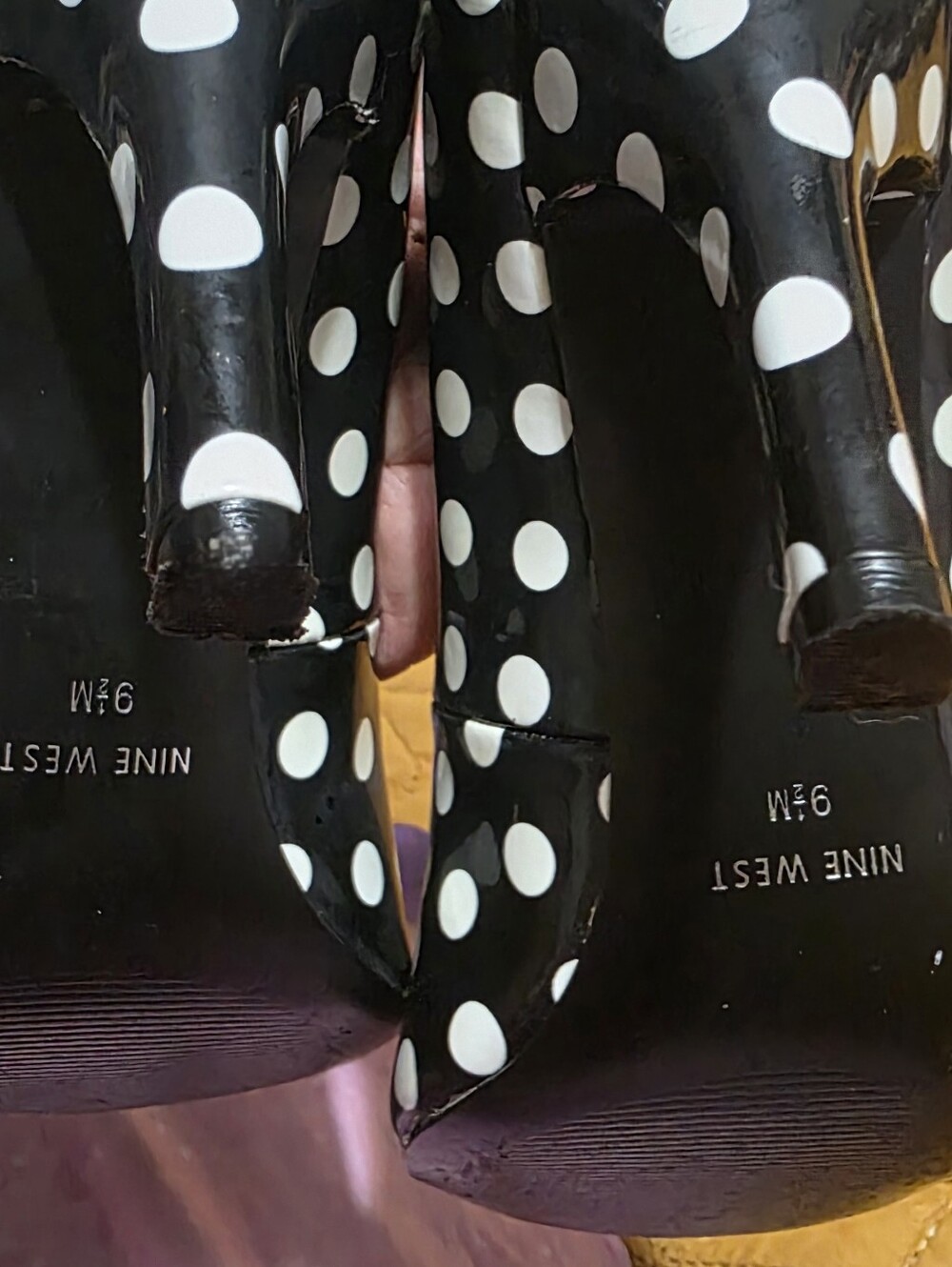 Nine West Black & White Polka Dot Pointed-Toe Heels - Picture 4 of 5